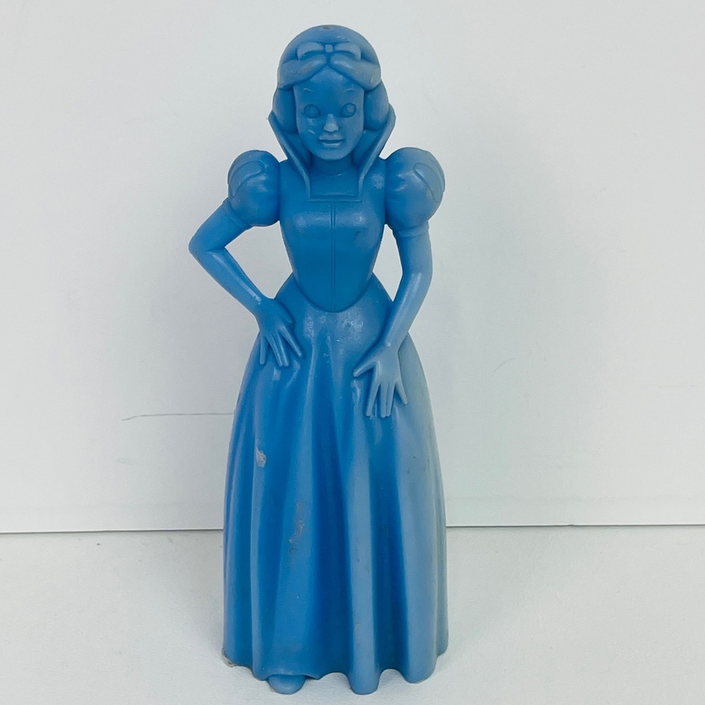 Disney Snow White Figurine Blue Wax Vintage Princess Toy Parks Monochrome Good